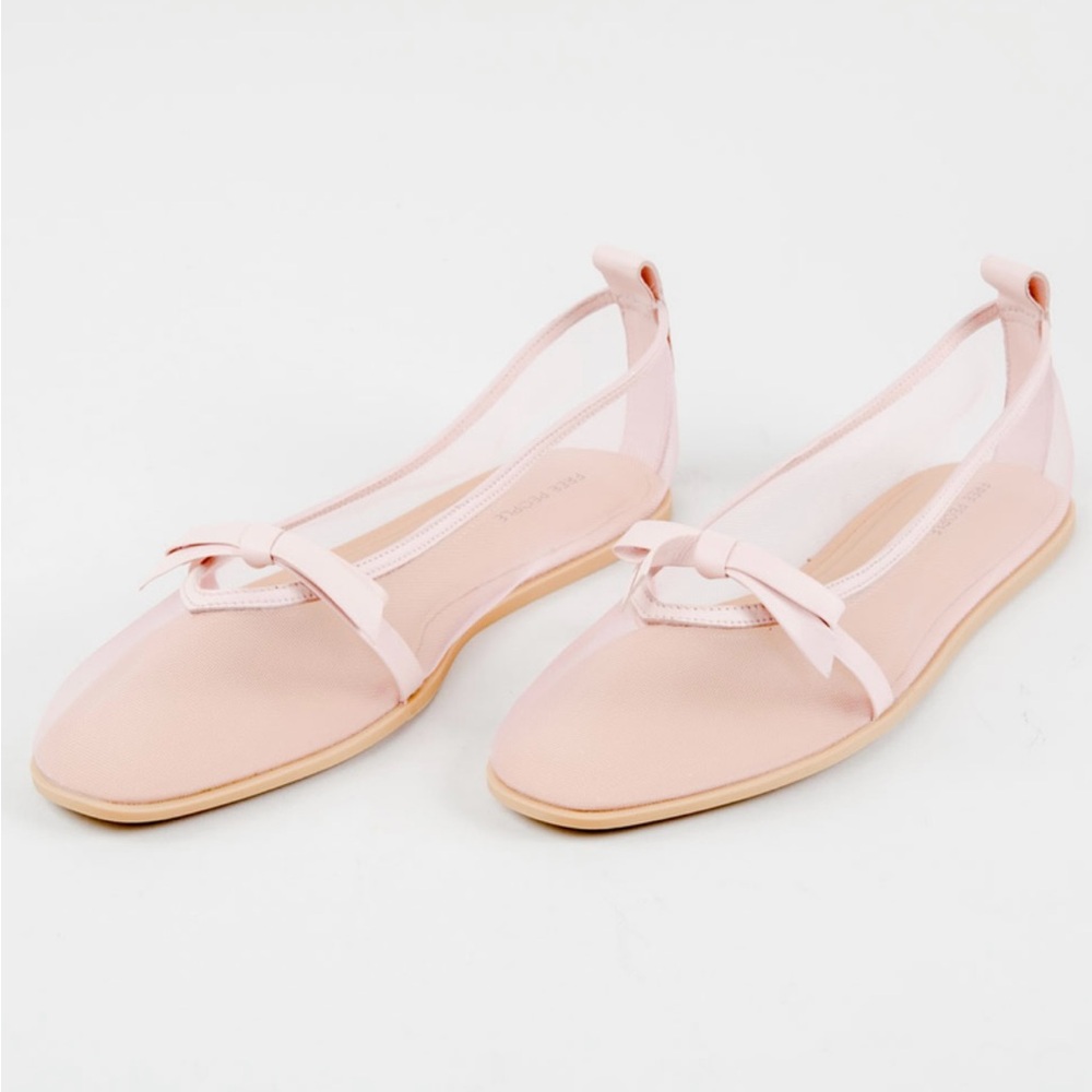 Free People Blush Pink Flats with Bow